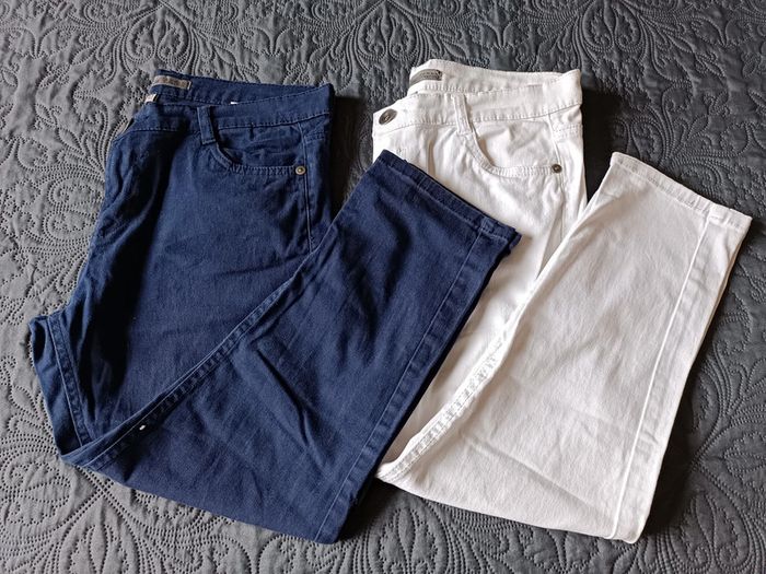 lot pantacourt type jean