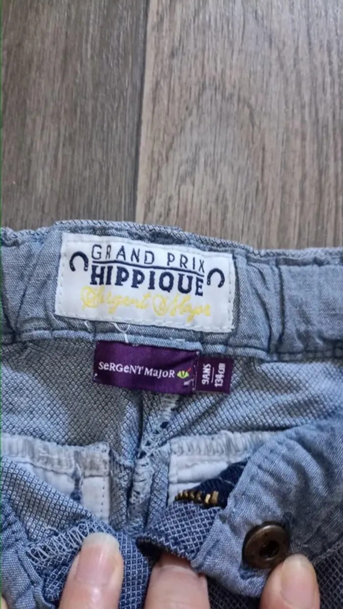 pantalon bleu chiné 9 ans sergent major - photo numéro 2