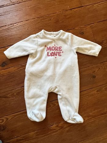 Pyjama Orchestra bébé fille velours blanc 1 mois