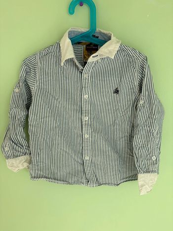 Chemise blanche et bleu à rayure