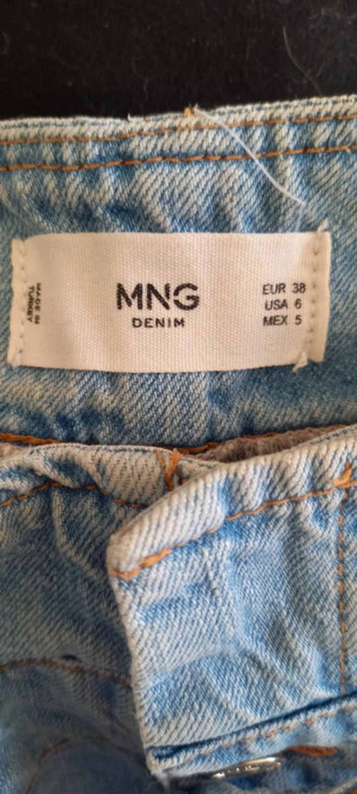 Short en jean taille haute bleu mango 38 - photo numéro 3