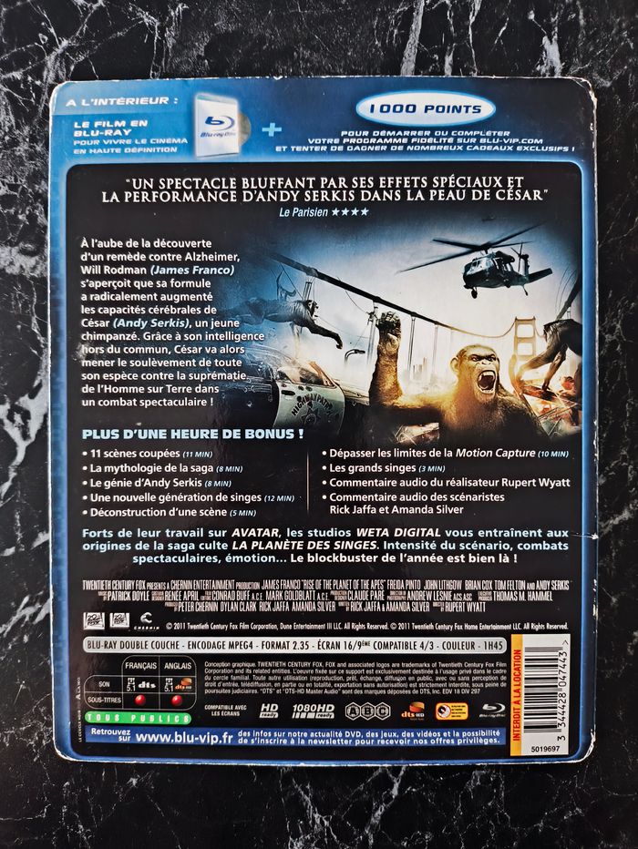 La Planète des Singes : Les Origines en Blu-ray - photo numéro 2