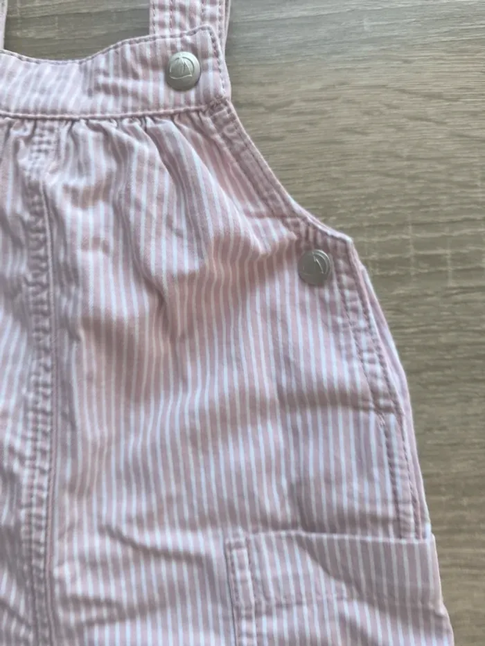 Salopette rayé rose et blanche Petit bateau 6 mois - photo numéro 4