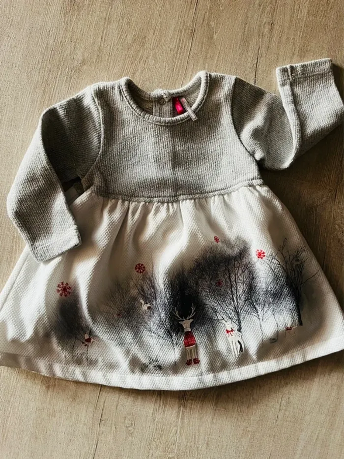 Robe pailletée bébé motifs hiver orchestra