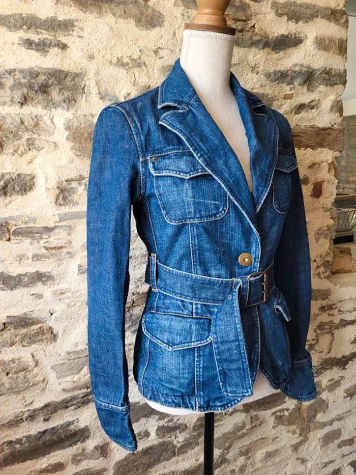 Veste en jean bleue Zara Trafaluc Taille 36 - photo numéro 10