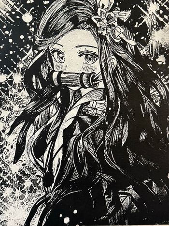 Tableau Nezuko Demon Slayer manga toile 30x40 cm