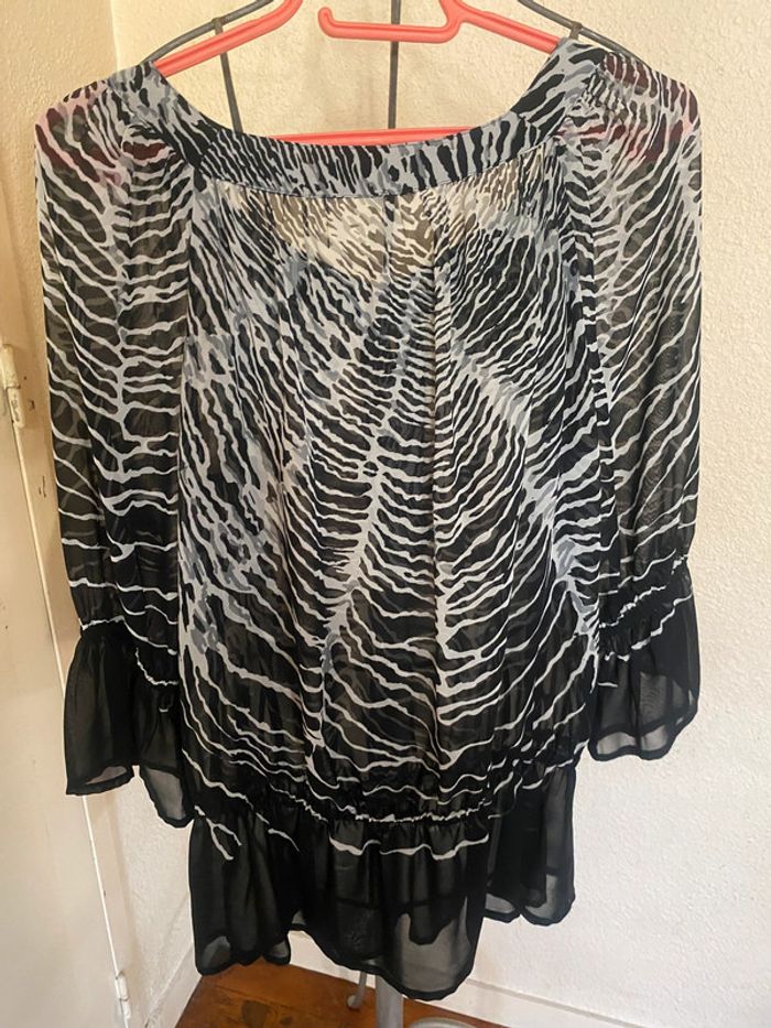 Haut léger semi transparent motif zébré Christine Laure - photo numéro 3