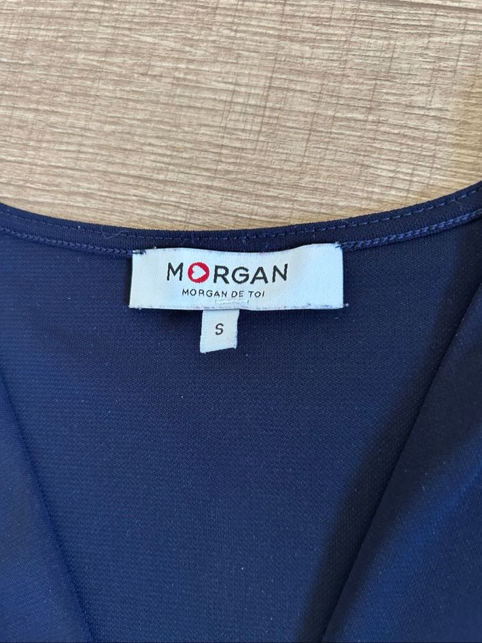 Blouse bleue marine à manches courtes Morgan taille S jamais portée - photo numéro 9