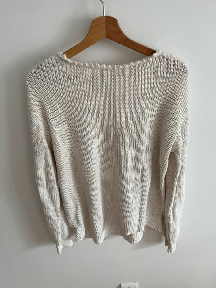 Pull femme crème ajouré camaïeu taille XL - photo numéro 3