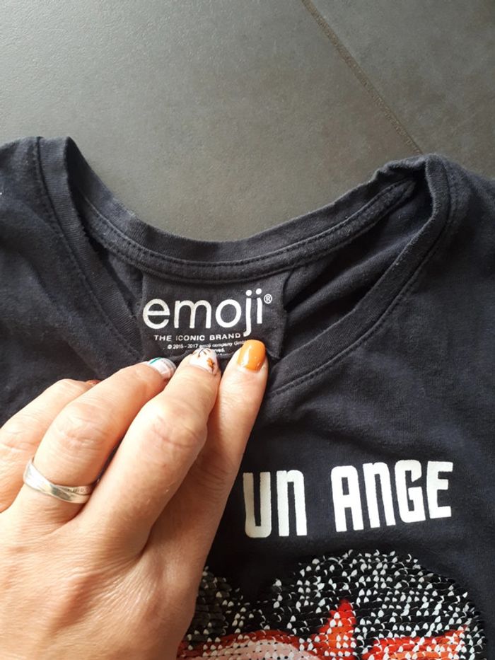 Tee-shirt manches longues sequins ange démon asymétrique Emoji 12 ans - photo numéro 4
