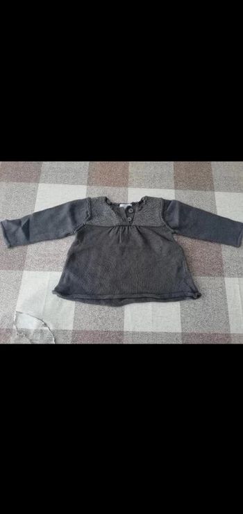 Pull gris manches longues Tex 6 mois