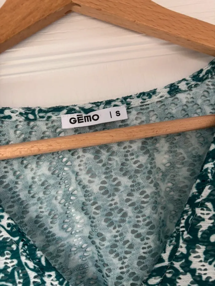 Blouse verte / blanche - photo numéro 3