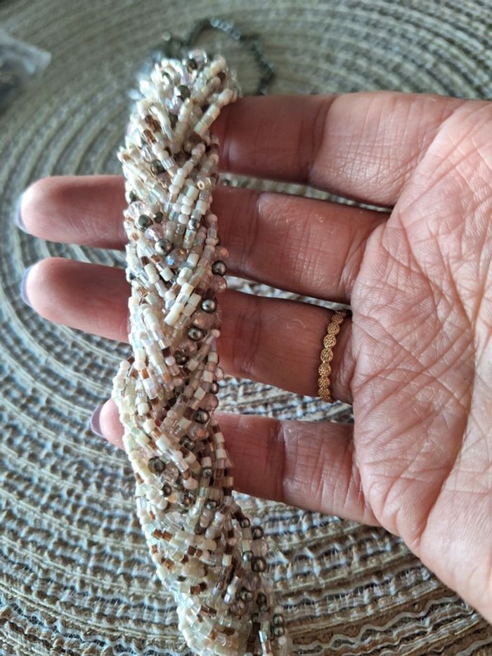 Collier tressé en perles - photo numéro 3