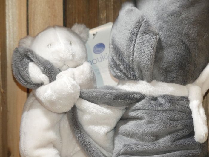Doudou ours couverture poudre d'étoiles Noukie's gris beige 🐻 Neuf - photo numéro 2