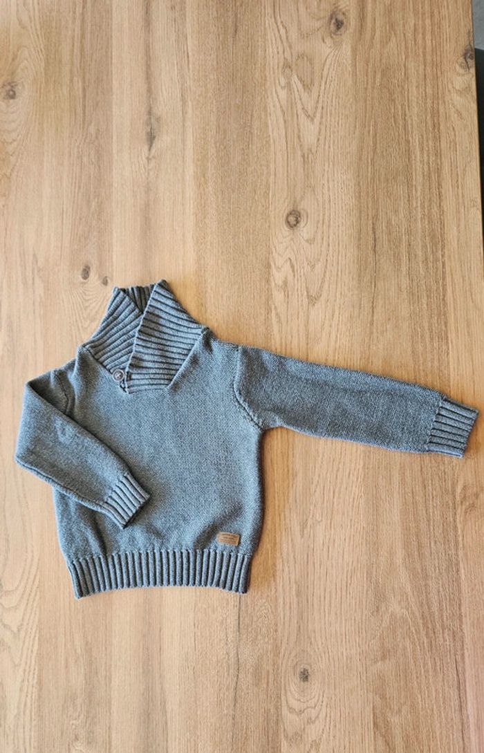 Pull col cheminée, gris, taille 2 ans, Tape-à-l'oeil
