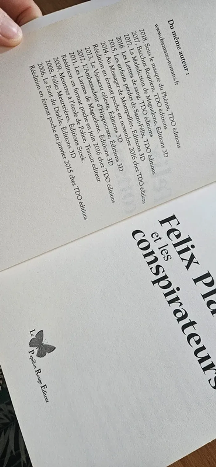 Livre - Felix Platter et les conspirateurs - photo numéro 2