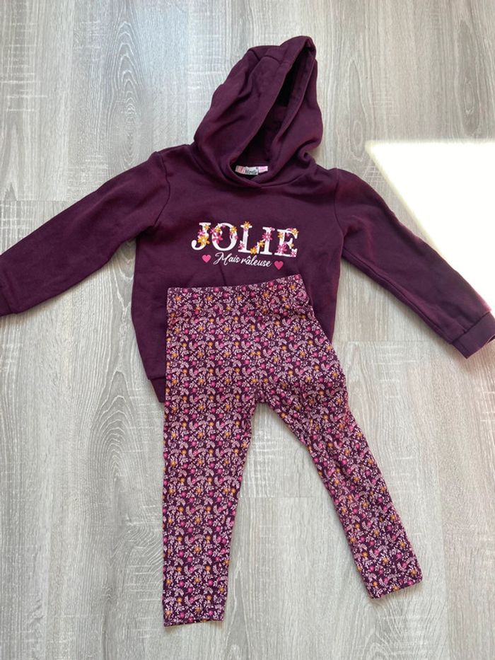 Ensemble lili marelle Sweat pull et legging fleurs liberty 5 ans