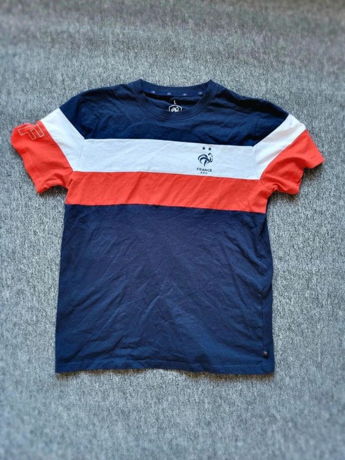 T-shirt Équipe de France FFF - Bleu Blanc Rouge - 2 Étoiles - Taille L - 100 % Coton