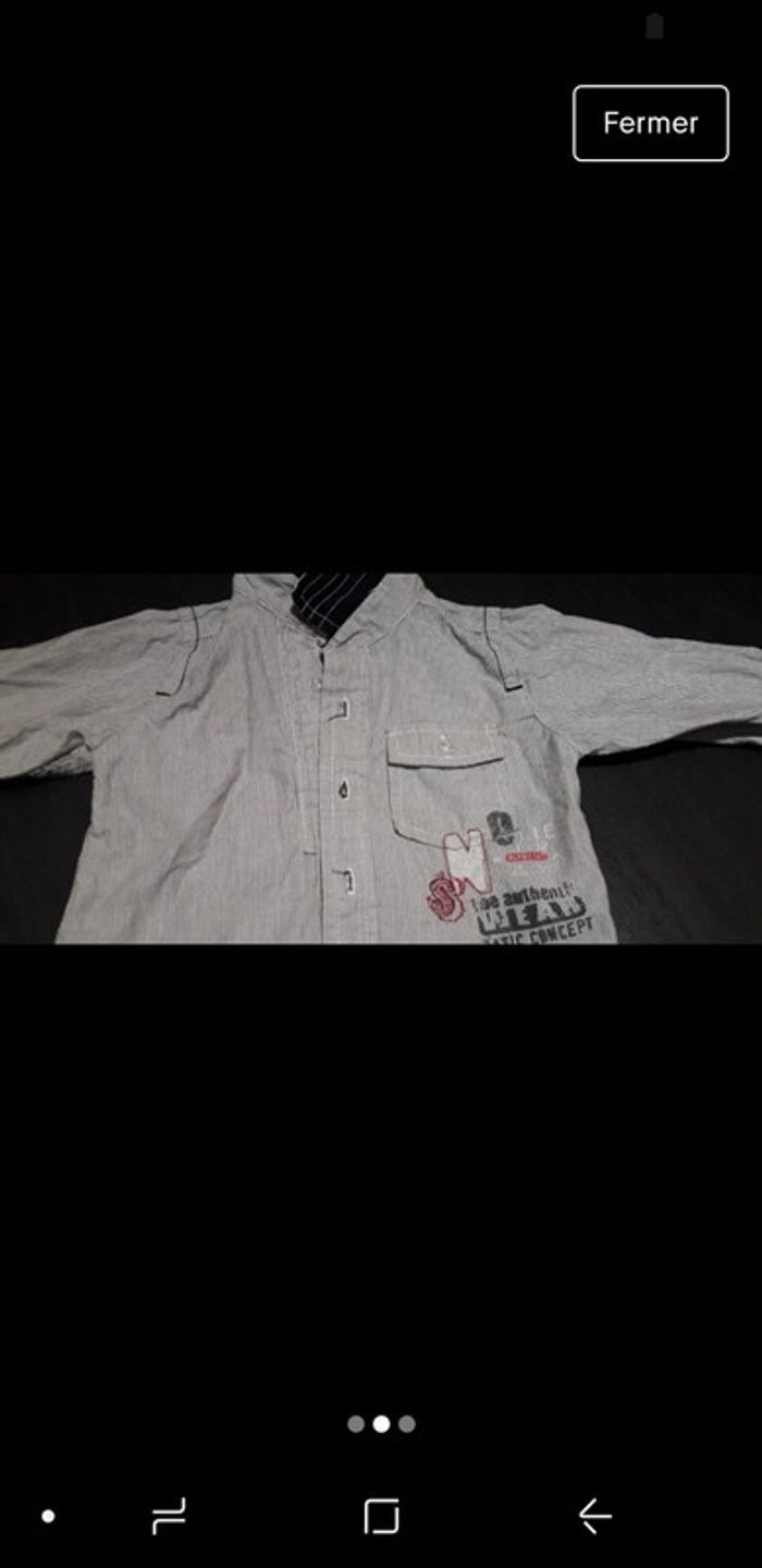 Chemise rayée à manches longues 6 mois - photo numéro 2