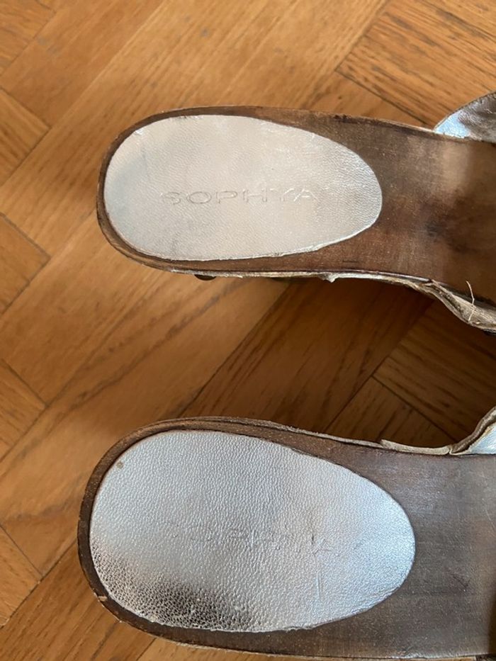 Sabot bois/argenté strass bleu Sophia taille 37 - photo numéro 7