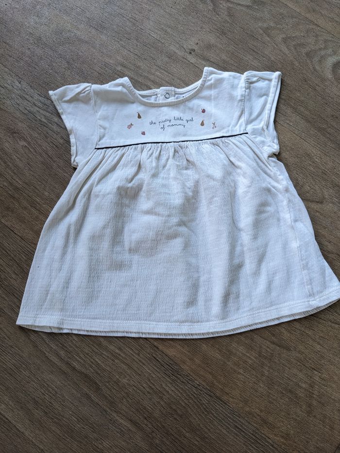 Lot de 6 t shirts blouses chemisier coton bio 24 mois - photo numéro 3