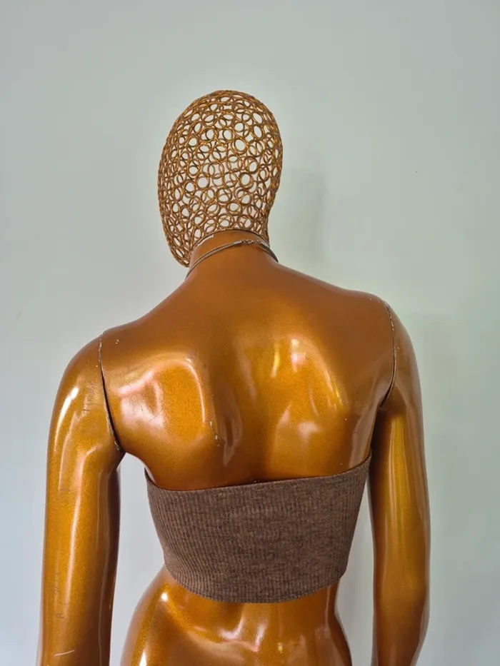 Top Court Sans Bretelles Femme Marron Taille S - photo numéro 2