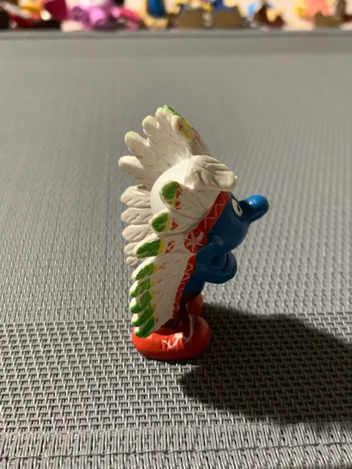 Figurine Les Schtroumpfs Chef Indien Schleich 1981 Vintage - photo numéro 3