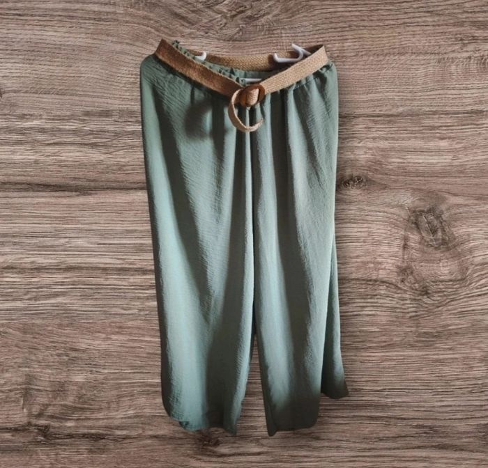 Pantalon léger été kaki avec ceinture Made In Italy T.U - photo numéro 2