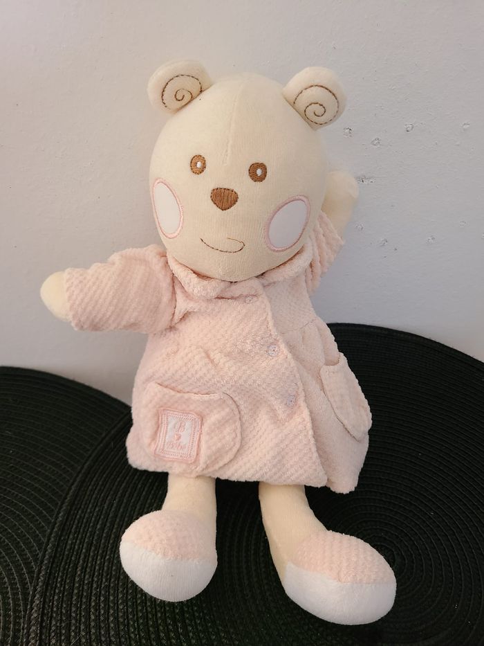 Doudou ours rose B coeur Bébé NOUNOURS - photo numéro 2