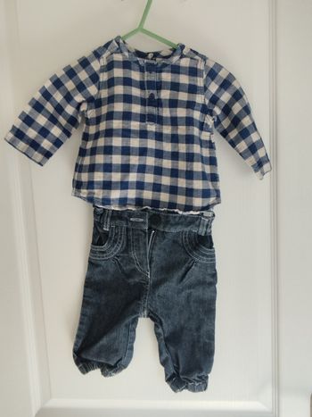 Petit Bateau Ensemble 2 pièces enfant – haut + bas –6 mois- très bon état