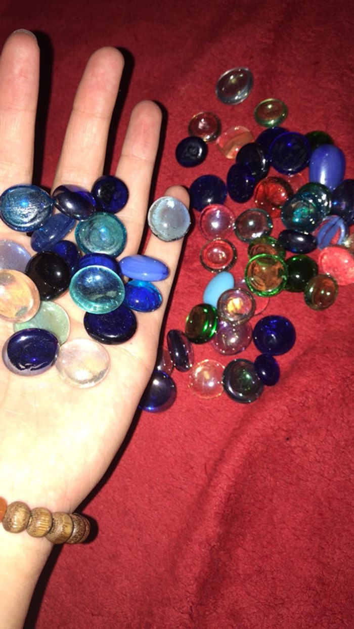 Lots de 60 billes plats très variés en couleurs - photo numéro 2