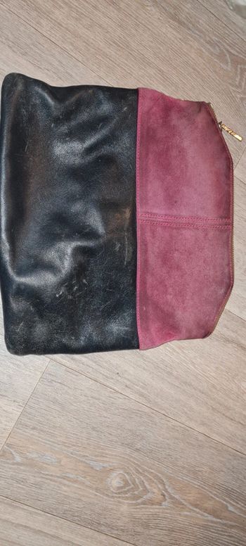 Pochette maje cuir daim