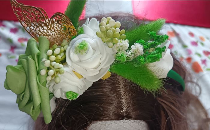 Serre tête mariage et ceinture assortie - photo numéro 8