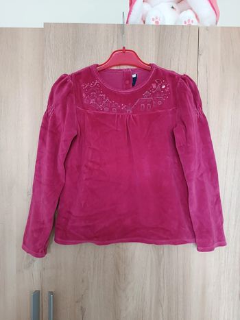 Pull velours 12 ans fille rose sergent major