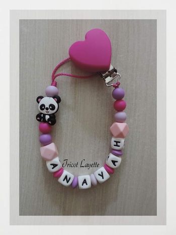 Attache tétine panda
