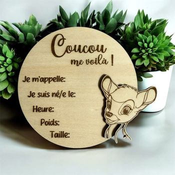 Rond bois naissance bambi