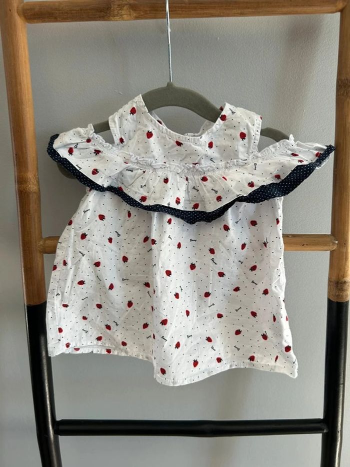 Blouse fraise été / orchestra - 9 mois