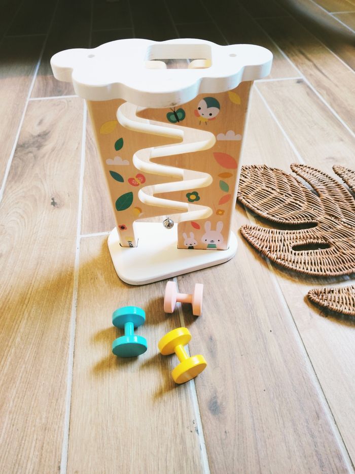 🐝 Toboggan/ descendeur rampe avec rouleaux en bois marque Janod - photo numéro 3