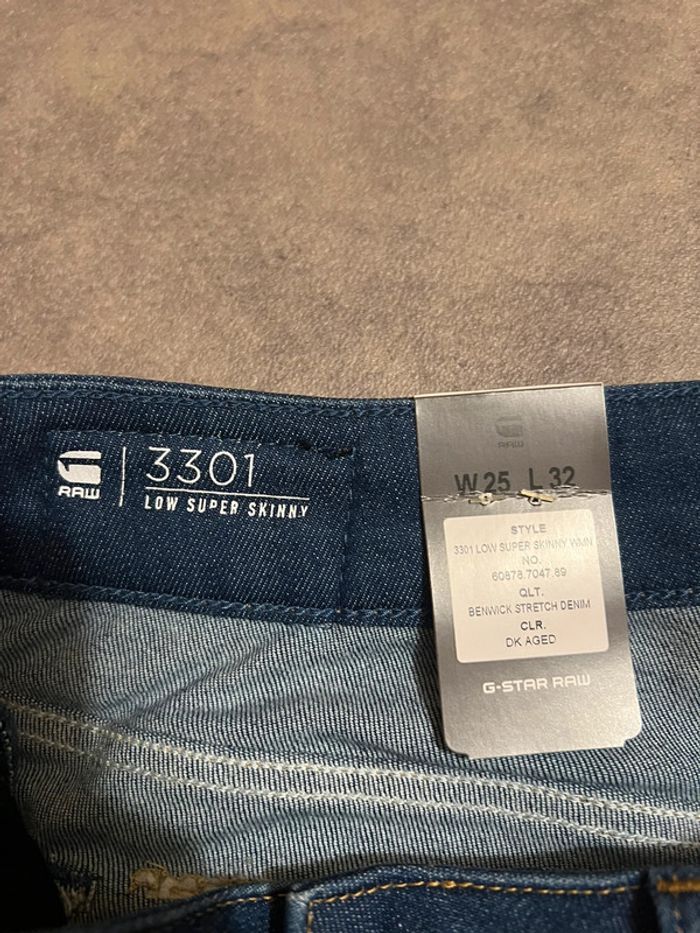 Jean femme G-star taille basse super skinny W25 L32 neuf avec étiquette - photo numéro 4