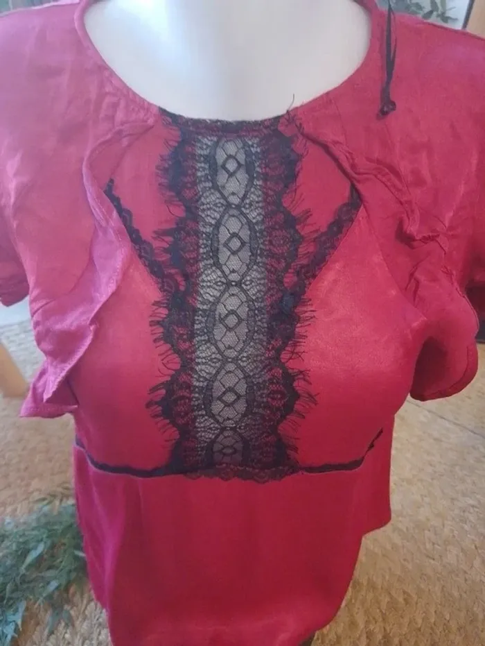 Blouse fluide Morgan couleur framboise taille 40 - 100% viscose - photo numéro 3