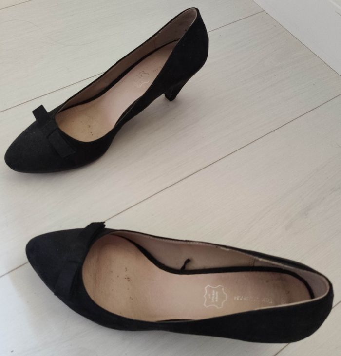 Paire d'escarpins noir T39 TEX talon 7cm très bon état - photo numéro 2