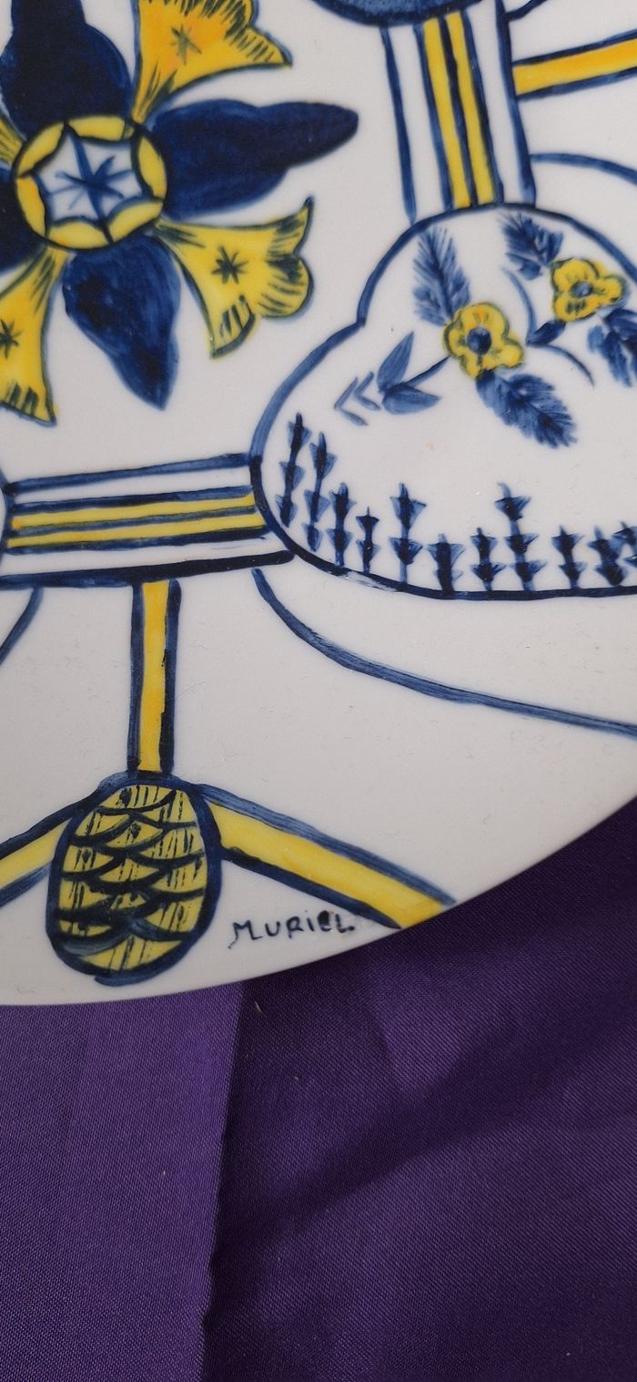Assiette porcelaine de limoges ,signée Muriel - photo numéro 3