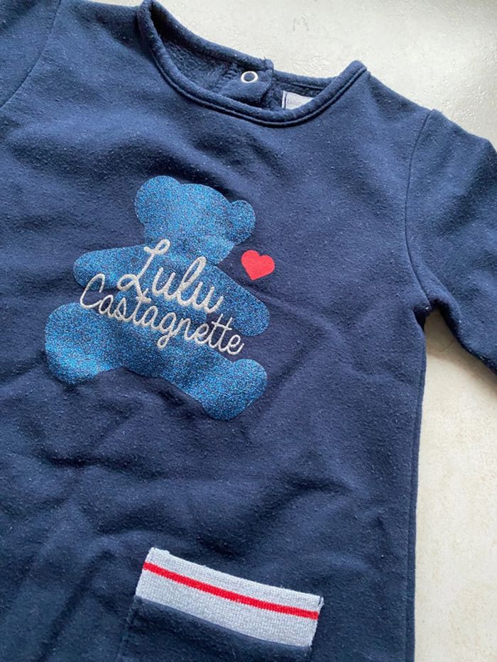 Robe Sweat bleu marine Lulu Castagnette 18 mois - photo numéro 5