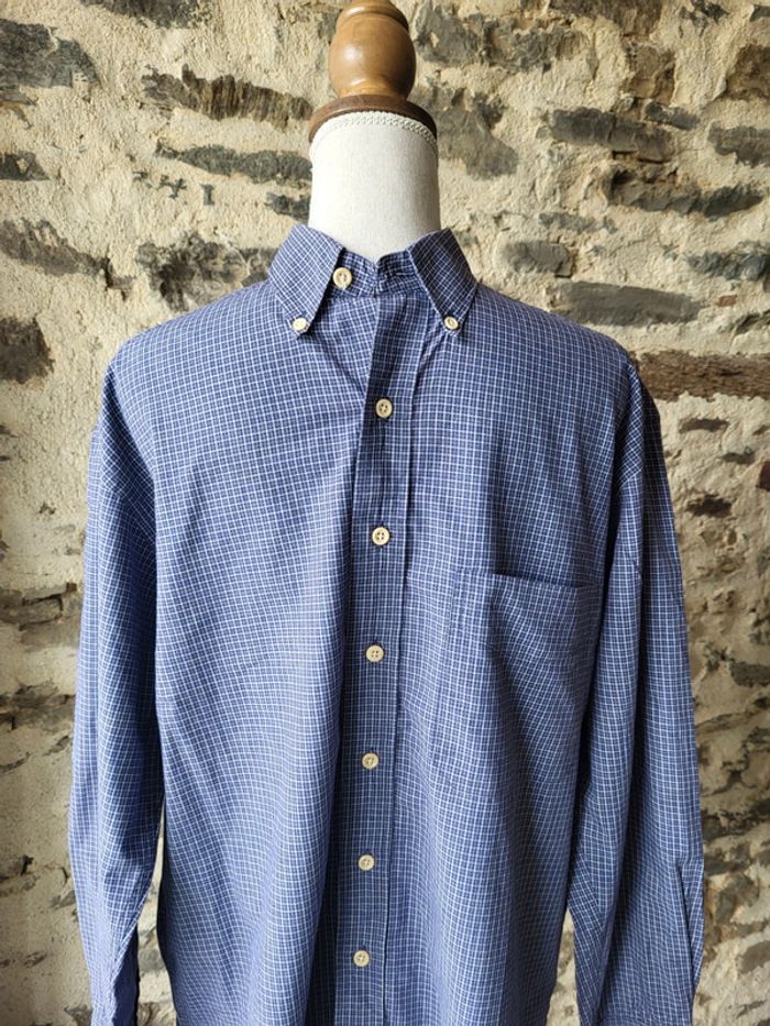 Chemise à petits carreaux bleu blanc Springfield Taille M/3 - photo numéro 2