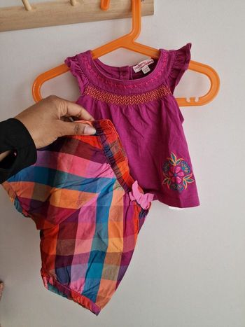 Ensemble short et t-shirt dpam bébé fille 6 mois