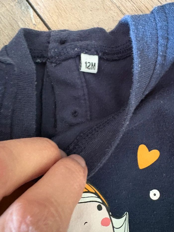 Bel ensemble fille 12 mois moutarde et marine comme neuf - photo numéro 3