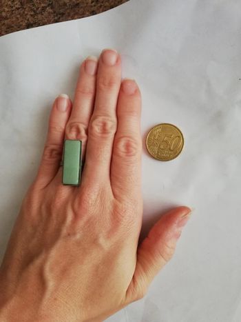 Magnifique bague aventurine vintage authentique réglable