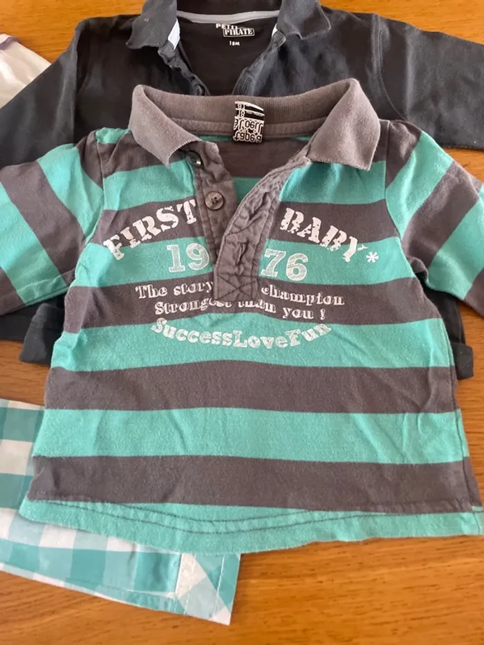 Lot 12 t-shirt ou chemises manches longues 18 mois - photo numéro 4
