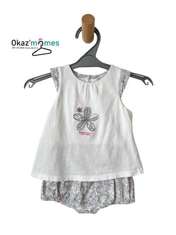 Combishort fleurie effet “2 en 1” - Obaïbi 6 mois (68cm)