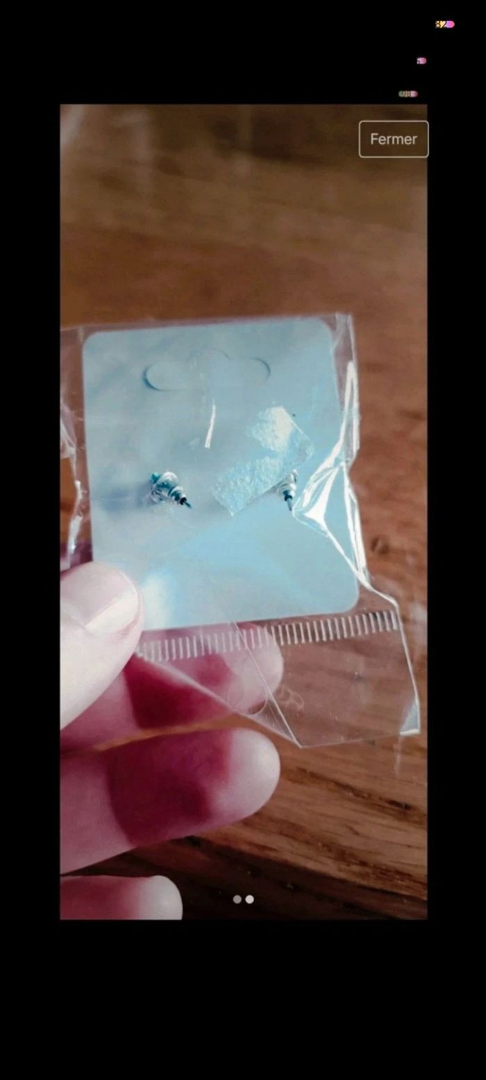 Boucle d'oreille turquoise - photo numéro 2